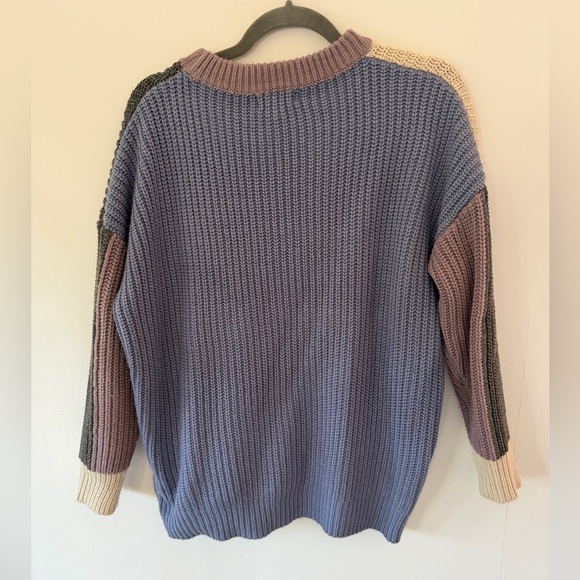 Entro Color-Block Boho Long Sleeve Crew Neck Sweater Top size large - Picture 6 of 6